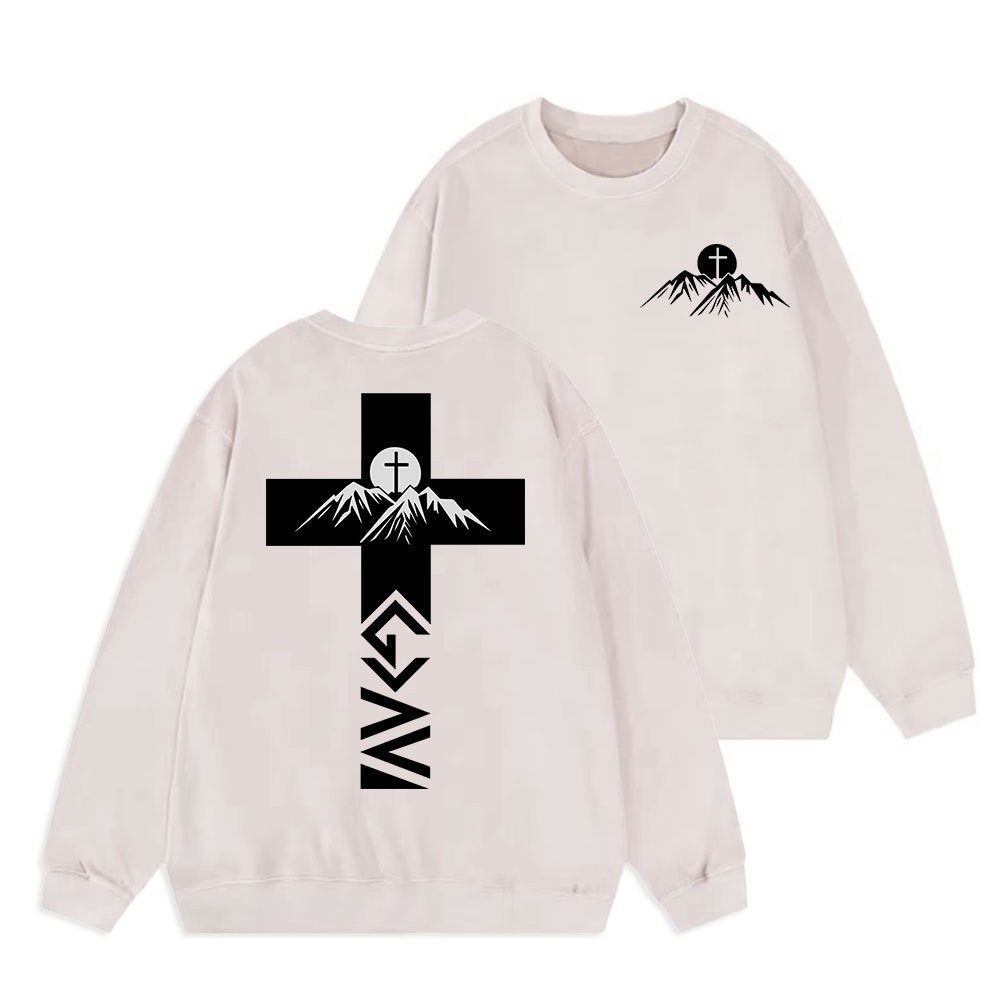 God is Greater Than Highs and Lows Christian Washed Sweatshirt