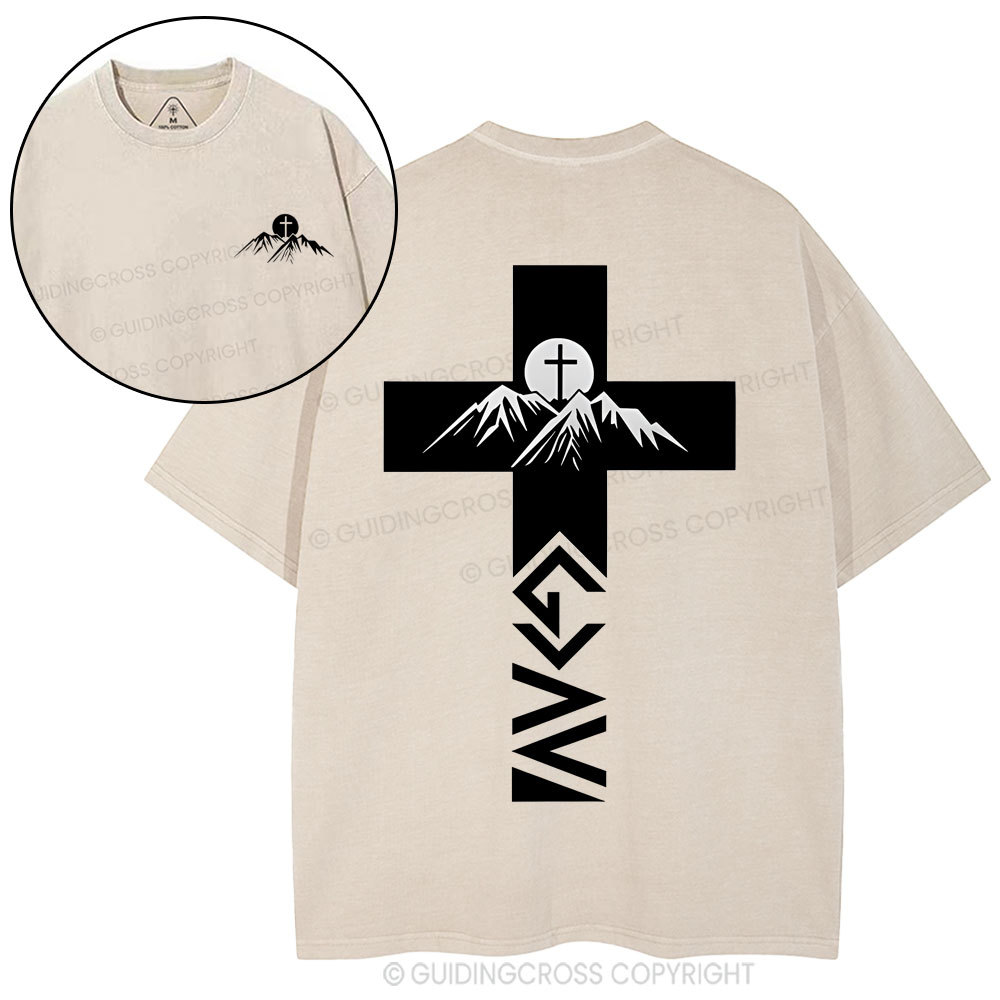 God is Greater Than Highs and Lows Christian Washed T-Shirt