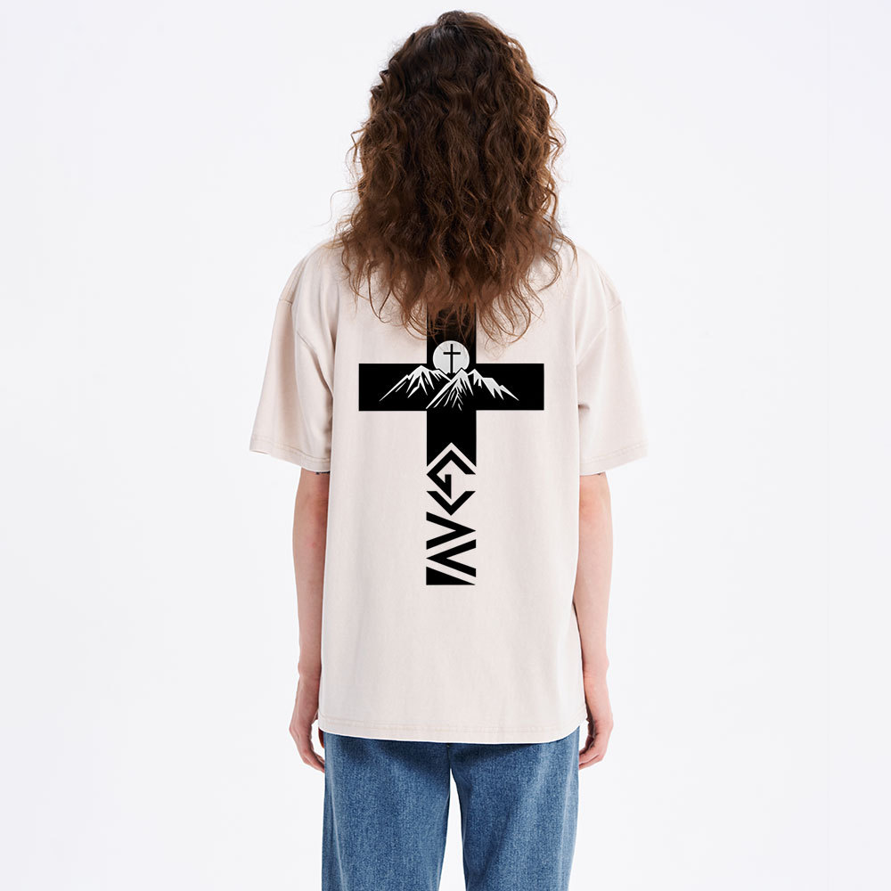 God is Greater Than Highs and Lows Christian Washed T-Shirt