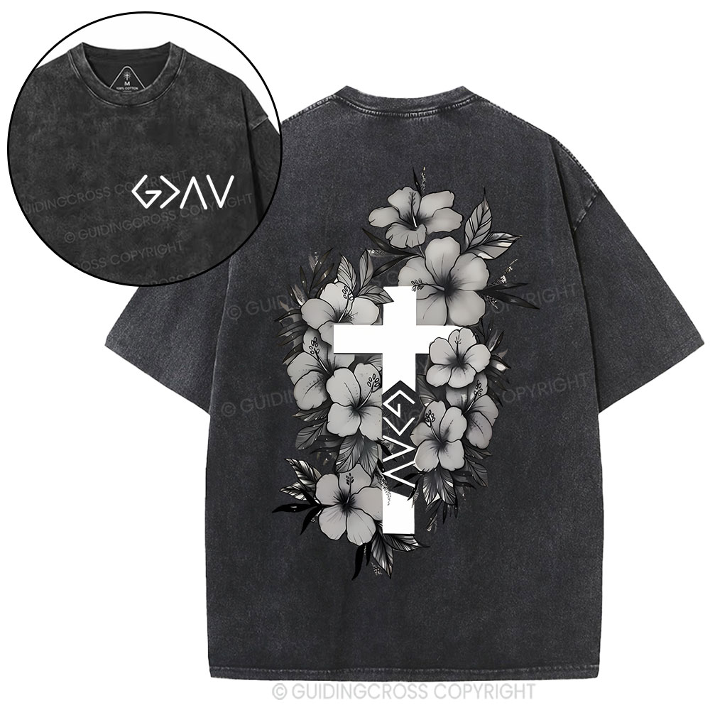 God is greater than the highs and lows Christian Washed T-Shirt