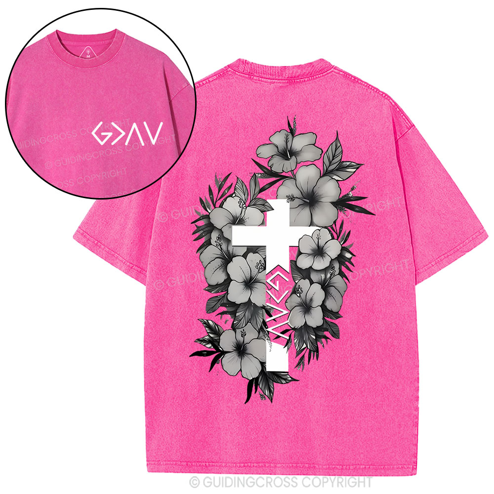 God is greater than the highs and lows Christian Washed T-Shirt