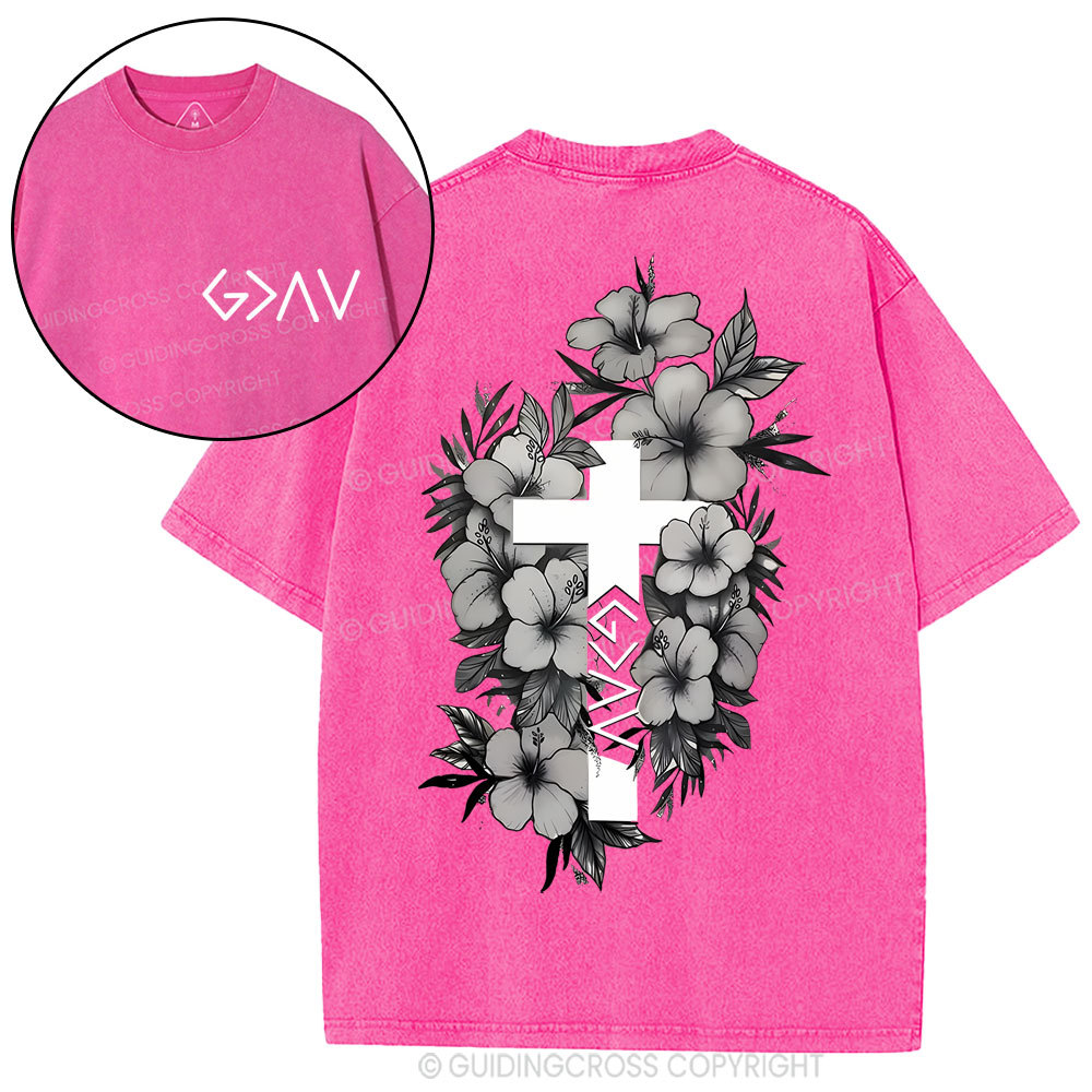 God is greater than the highs and lows Christian Washed T-Shirt