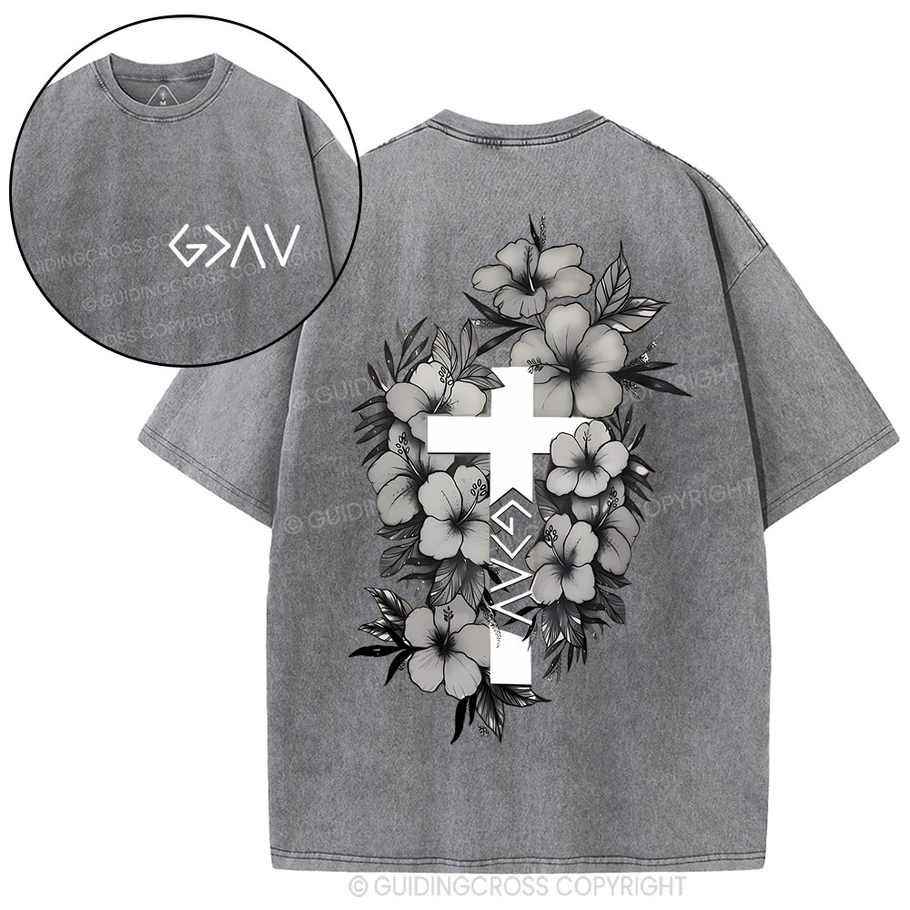God is greater than the highs and lows Christian Washed T-Shirt
