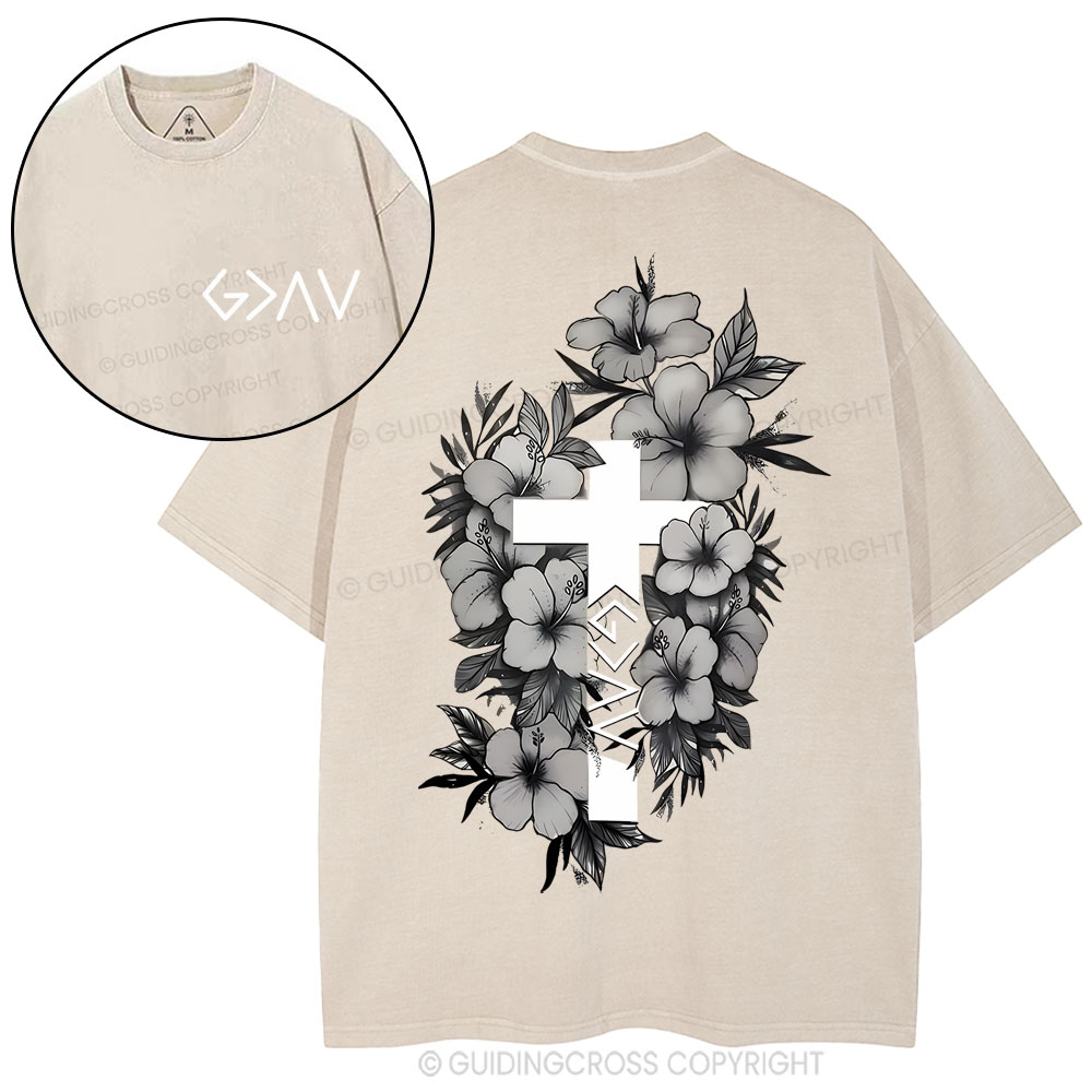 God is greater than the highs and lows Christian Washed T-Shirt Sale - GuidingCross