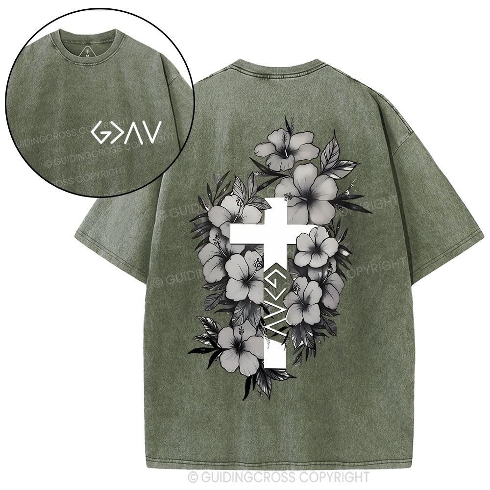 God is greater than the highs and lows Christian Washed T-Shirt
