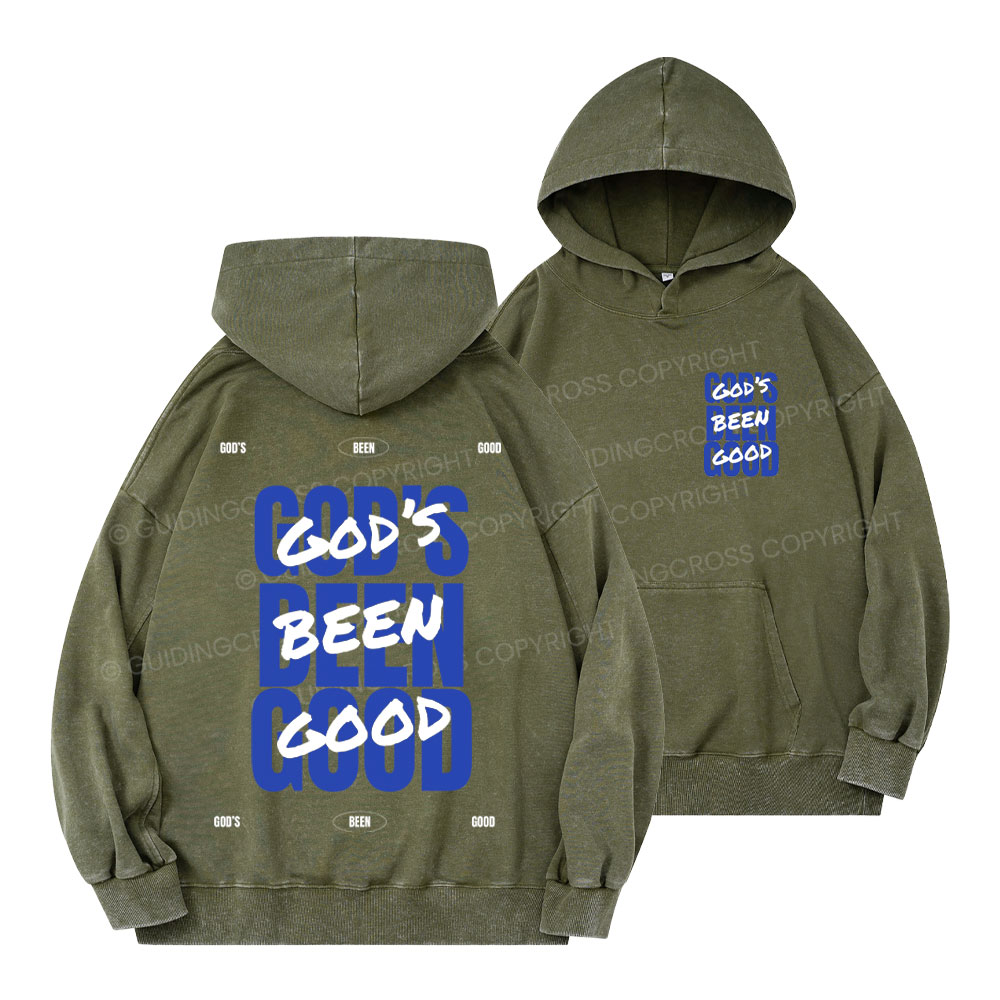 God's Been Good Christian Washed Hoodie