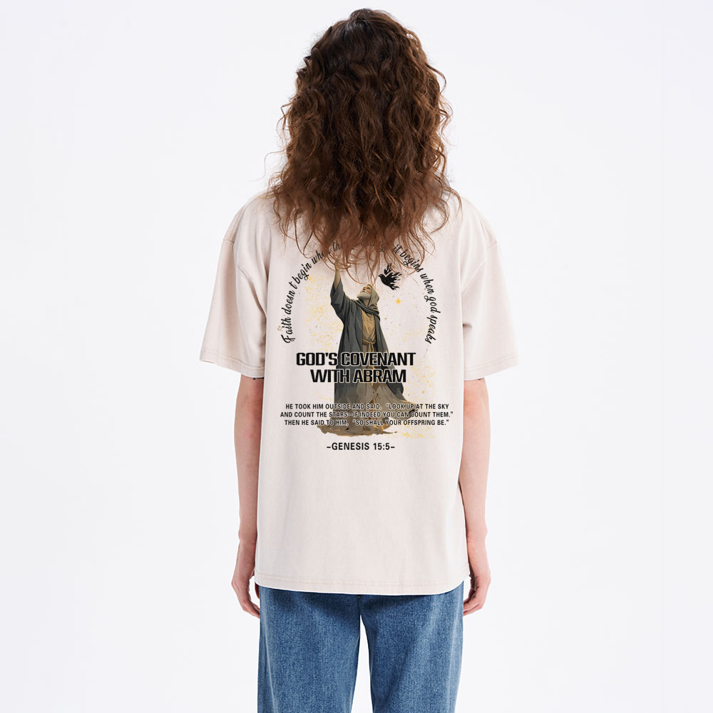 God's Covenant With Abram  Christian Washed T-Shirt
