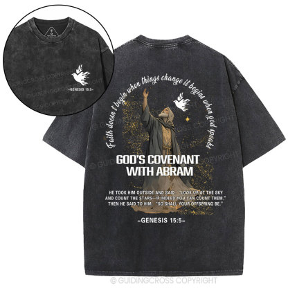 God's Covenant With Abram  Christian Washed T-Shirt
