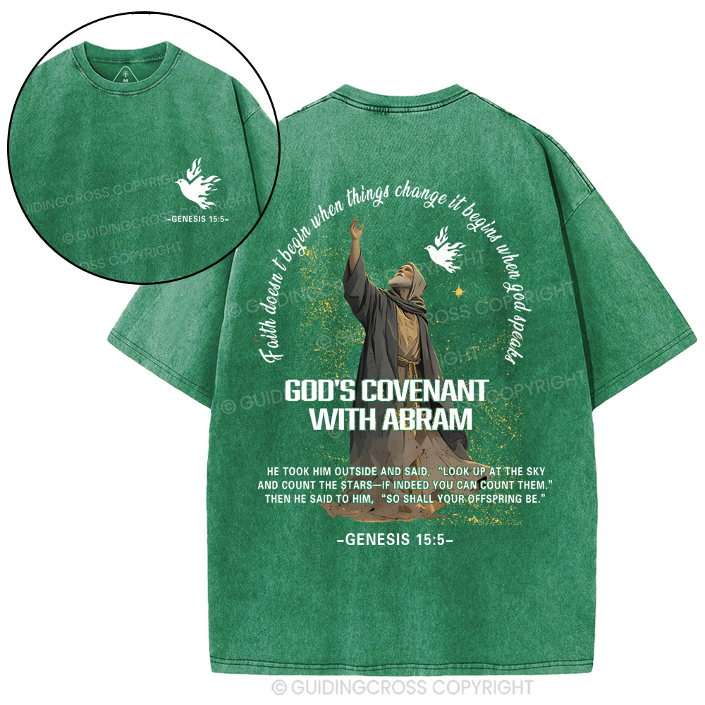 God's Covenant With Abram  Christian Washed T-Shirt
