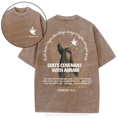 God's Covenant With Abram  Christian Washed T-Shirt