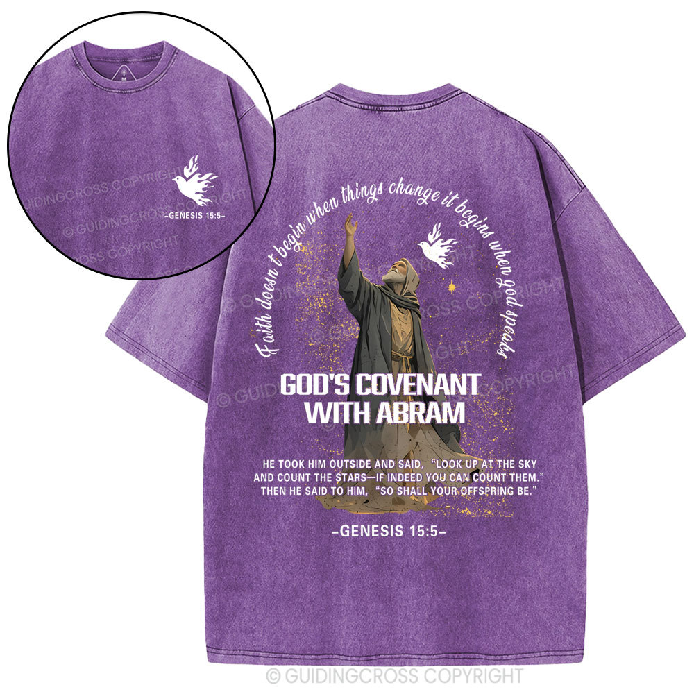 God's Covenant With Abram  Christian Washed T-Shirt