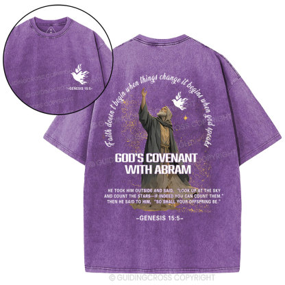 God's Covenant With Abram  Christian Washed T-Shirt