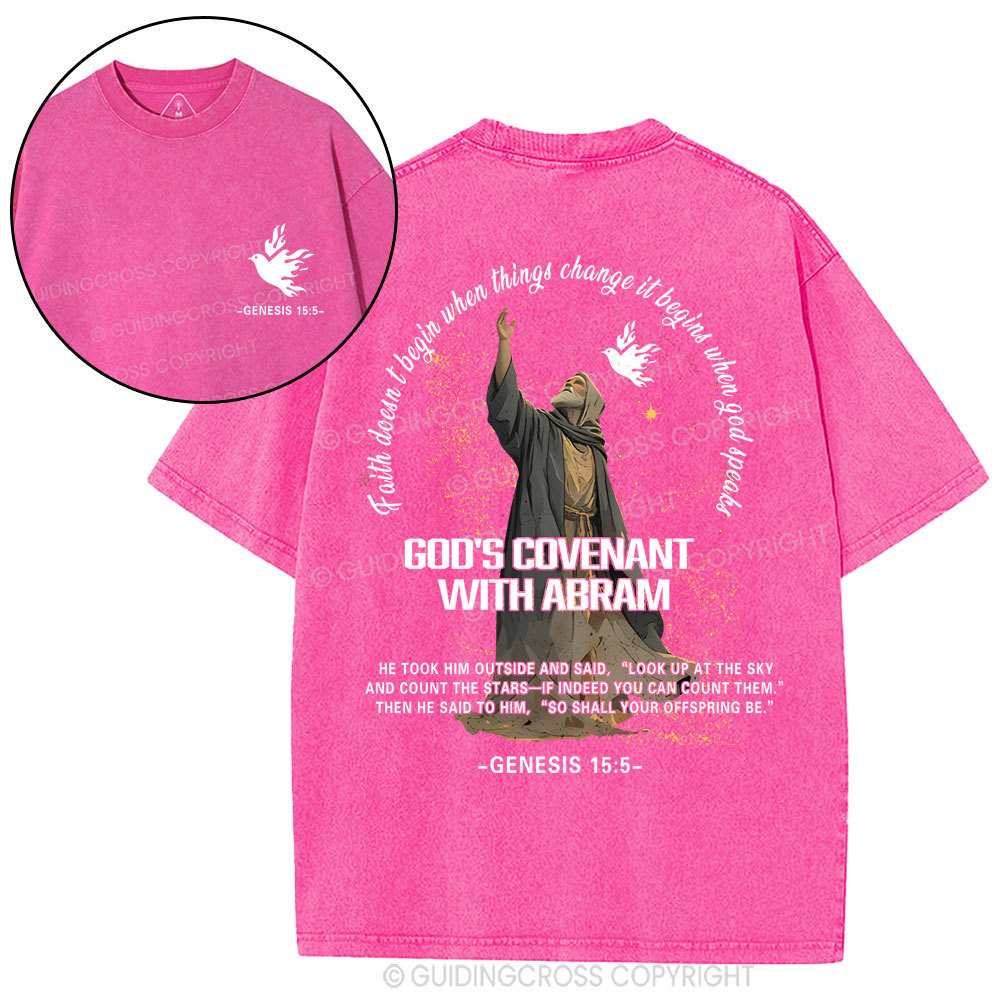 God's Covenant With Abram  Christian Washed T-Shirt