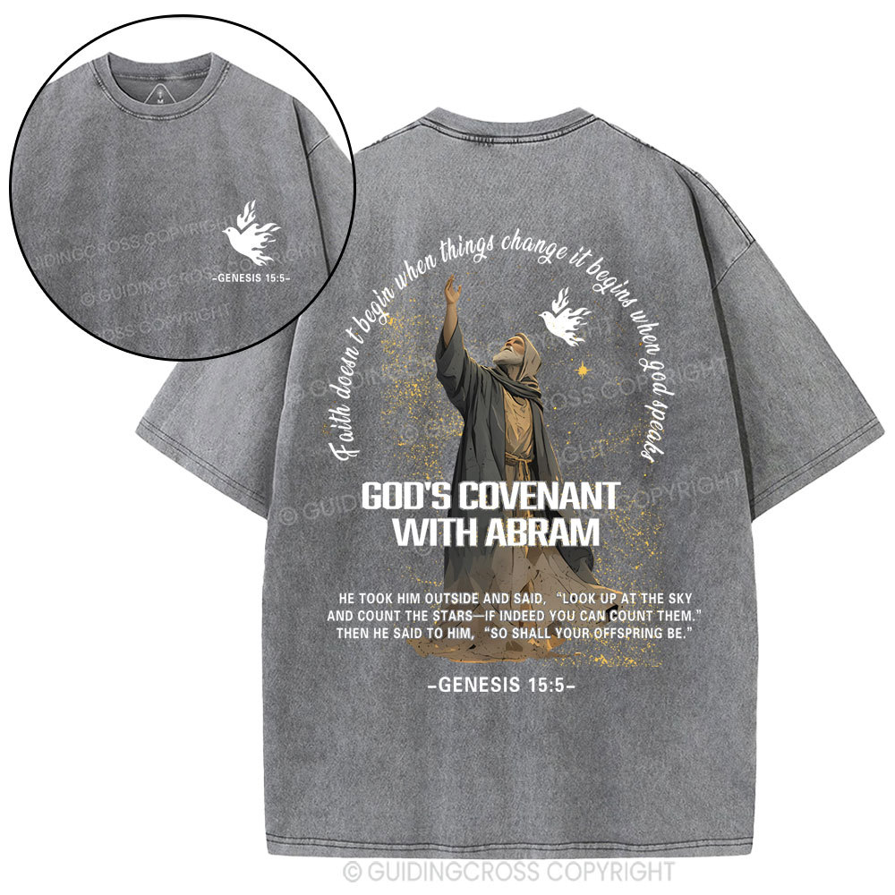 God's Covenant With Abram  Christian Washed T-Shirt