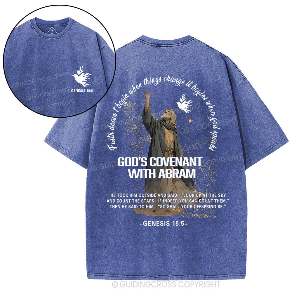 God's Covenant With Abram  Christian Washed T-Shirt