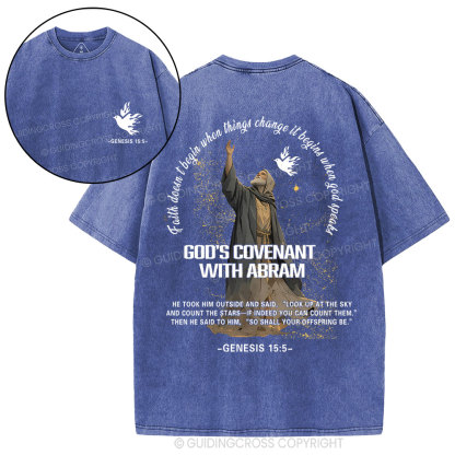 God's Covenant With Abram  Christian Washed T-Shirt