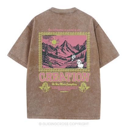 God's Creations Is A Work Of Art Christian Washed T-Shirt