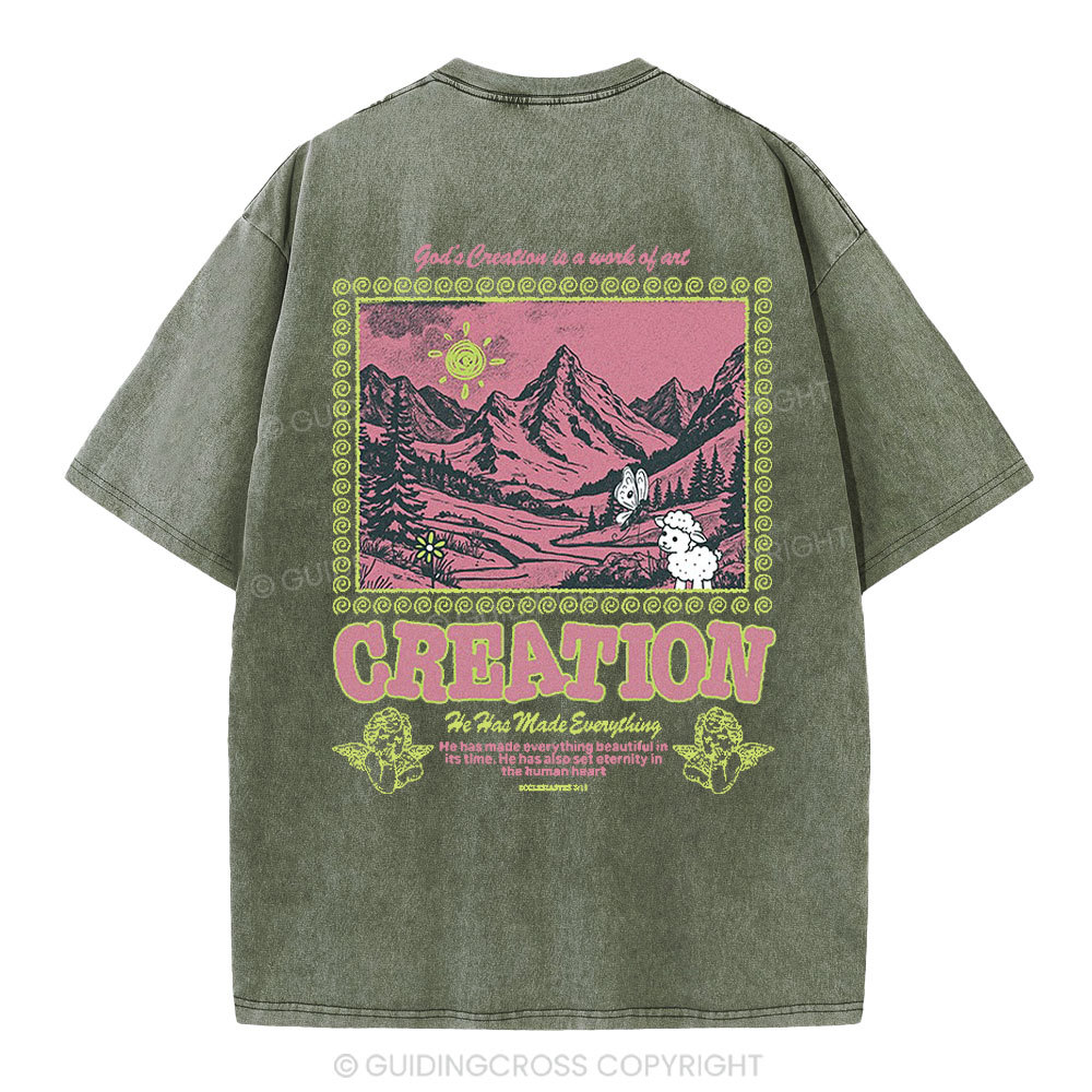 God's Creations Is A Work Of Art Christian Washed T-Shirt