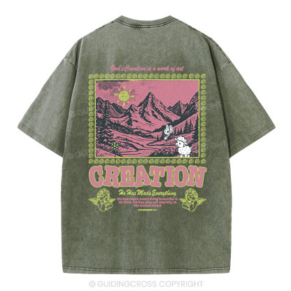 God's Creations Is A Work Of Art Christian Washed T-Shirt