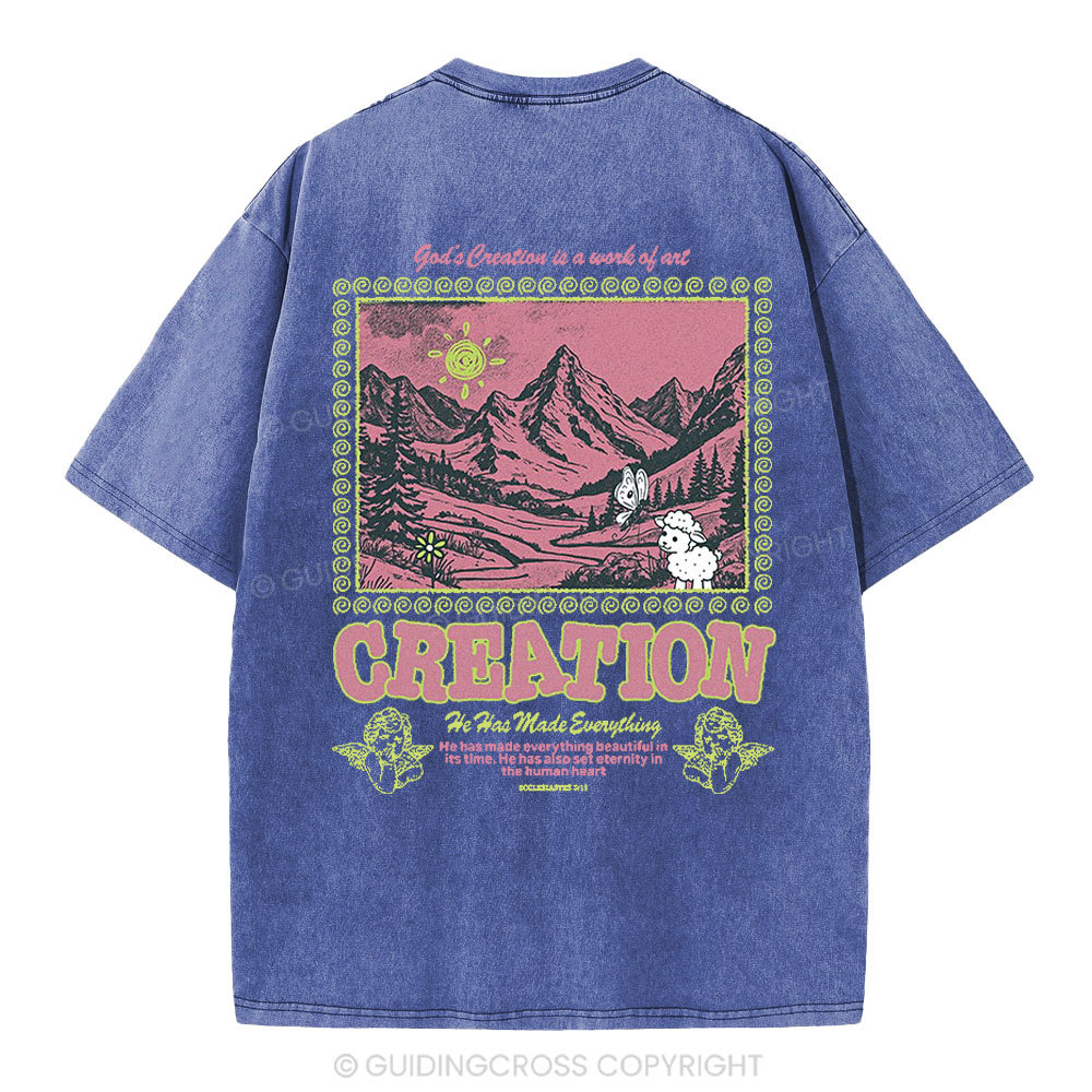 God's Creations Is A Work Of Art Christian Washed T-Shirt