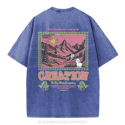God's Creations Is A Work Of Art Christian Washed T-Shirt