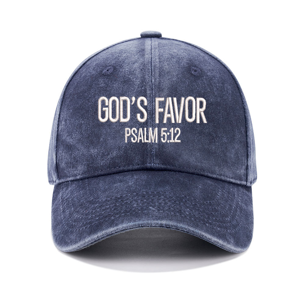 God's Favor Christian Couple Washed Hat