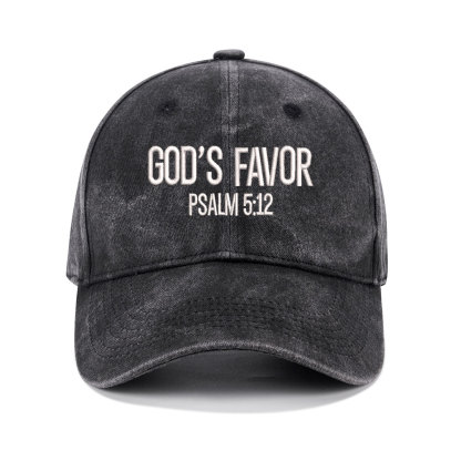 God's Favor Christian Couple Washed Hat