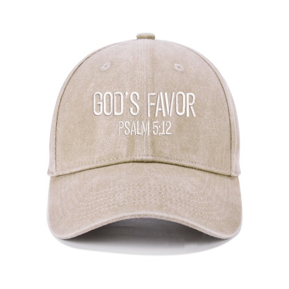 God's Favor Christian Couple Washed Hat