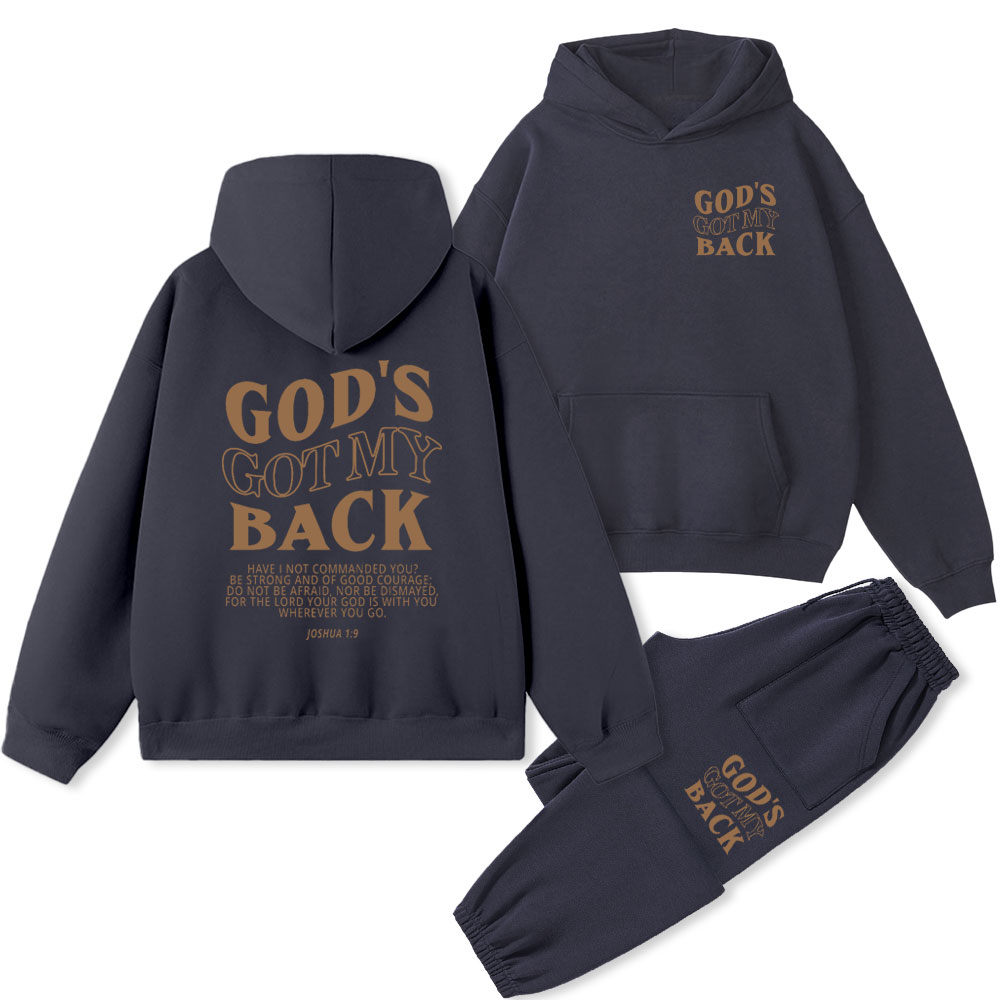 God's Got My Back Christian Fleece Hoodie Set
