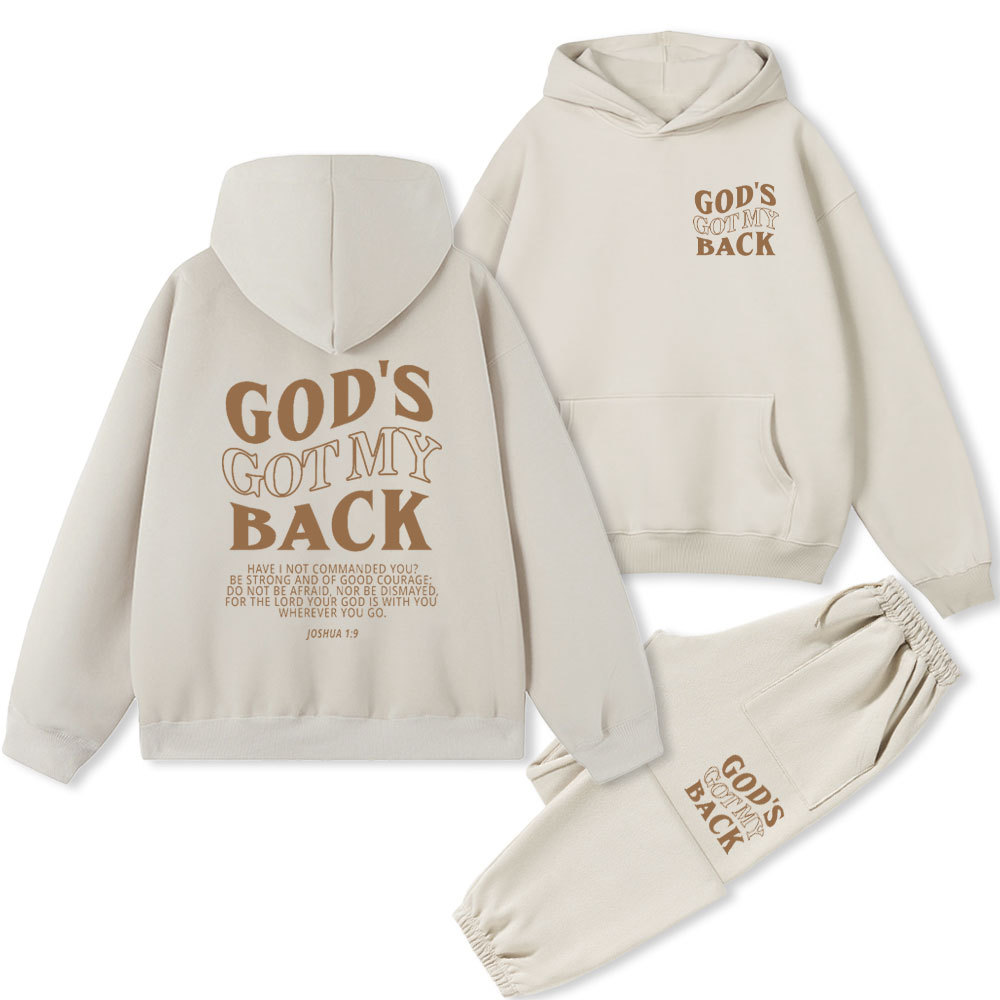 God's Got My Back Christian Fleece Hoodie Set