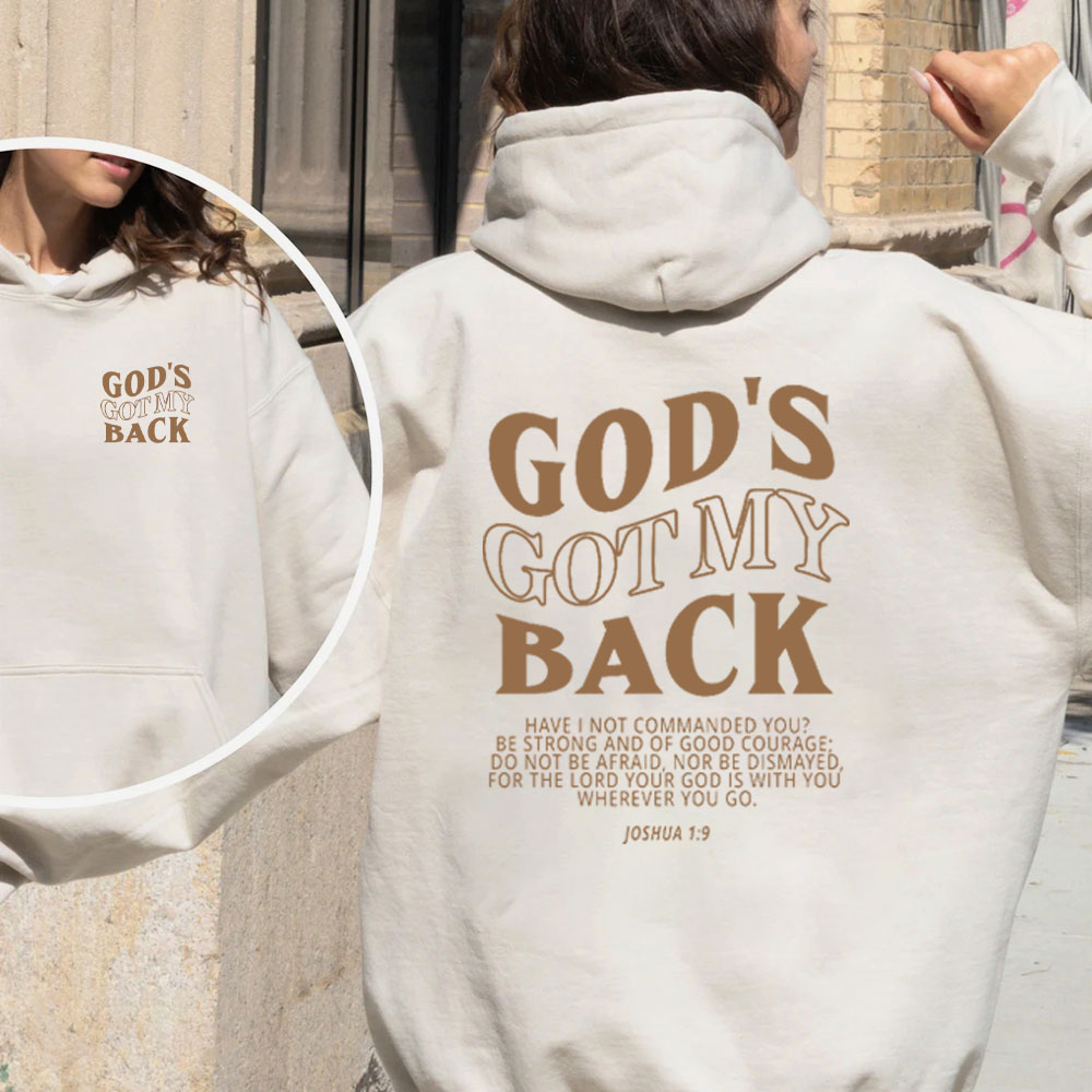 God's Got My Back Christian Fleece Hoodie Set Sale - GuidingCross