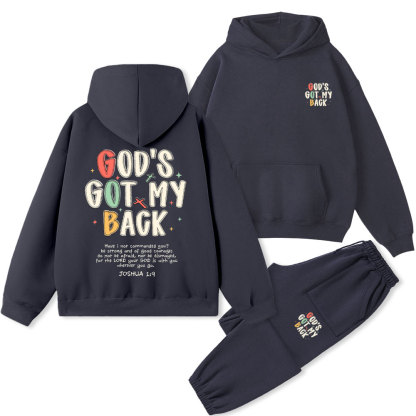 God's Got My Back Christian Fleece Hoodie Set