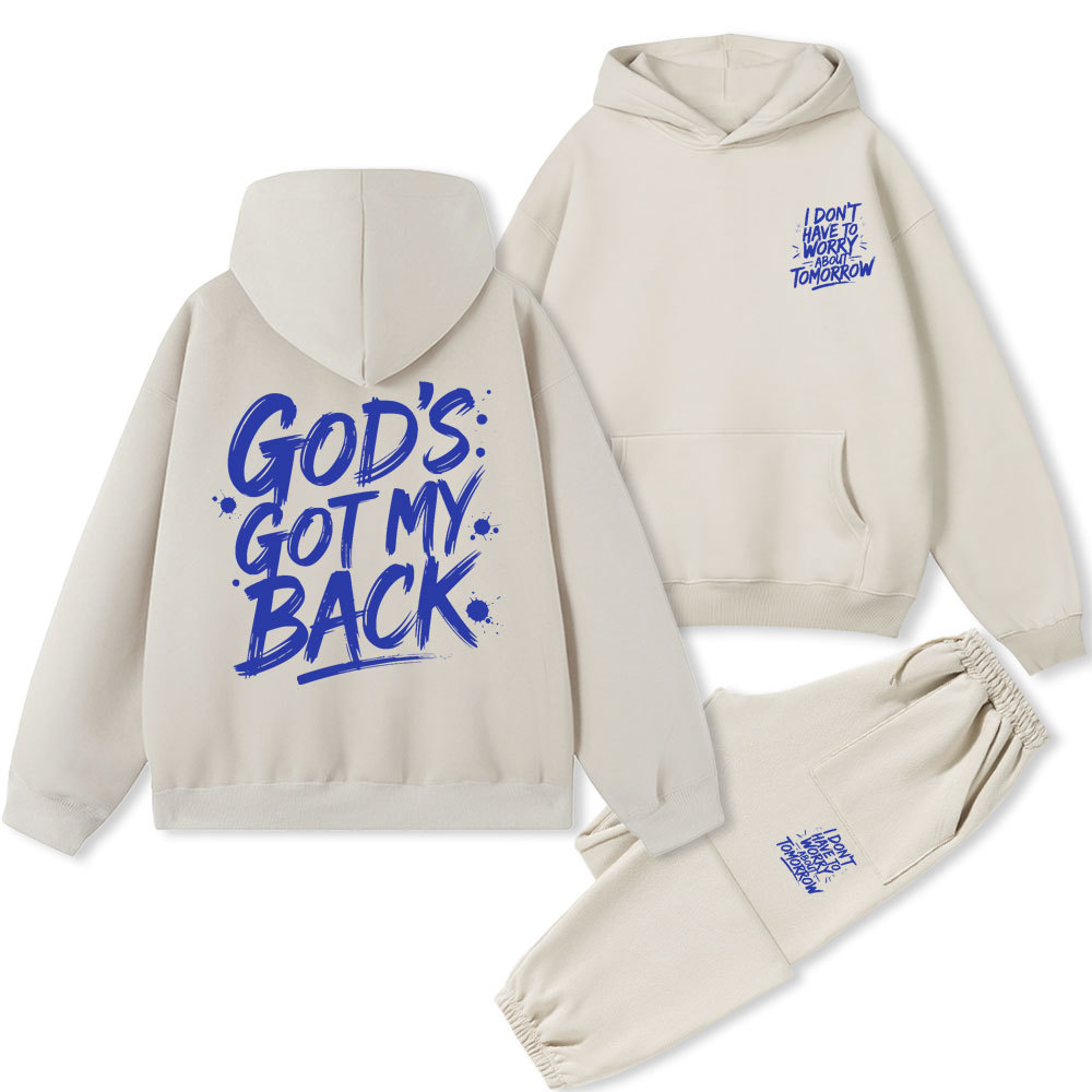God's Got My Back Christian Fleece Hoodie Set