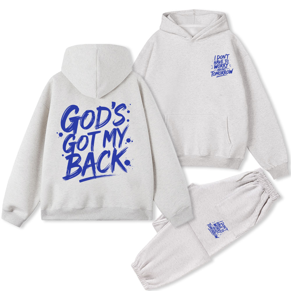 God's Got My Back Christian Fleece Hoodie Set