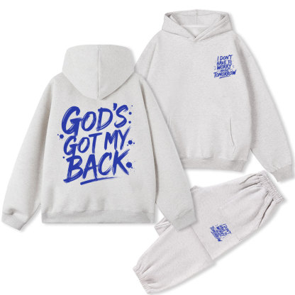 God's Got My Back Christian Fleece Hoodie Set