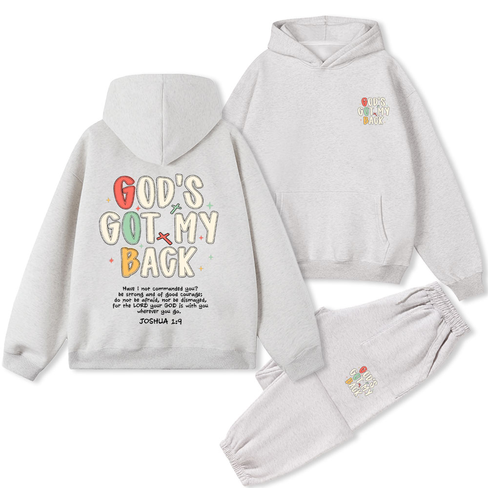 God's Got My Back Christian Fleece Hoodie Set
