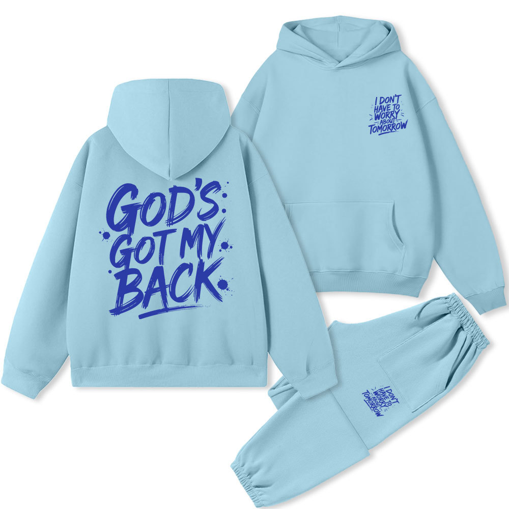 God's Got My Back Christian Fleece Hoodie Set