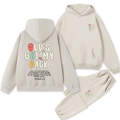 God's Got My Back Christian Fleece Hoodie Set