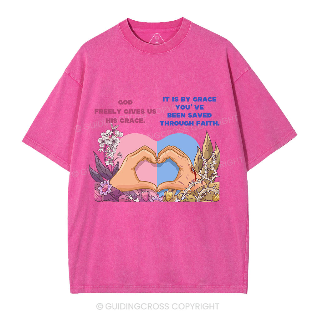 God's Grace  Christian Washed T-Shirt