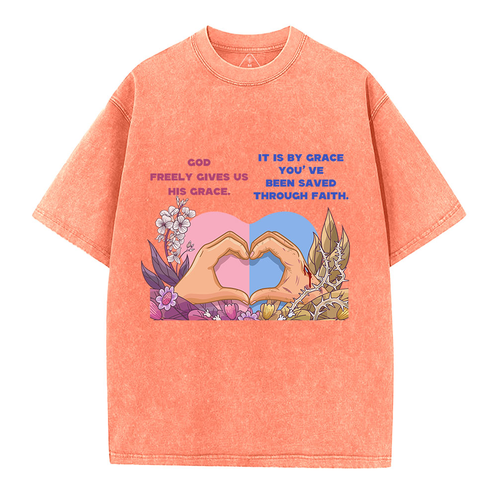 God's Grace  Christian Washed T-Shirt
