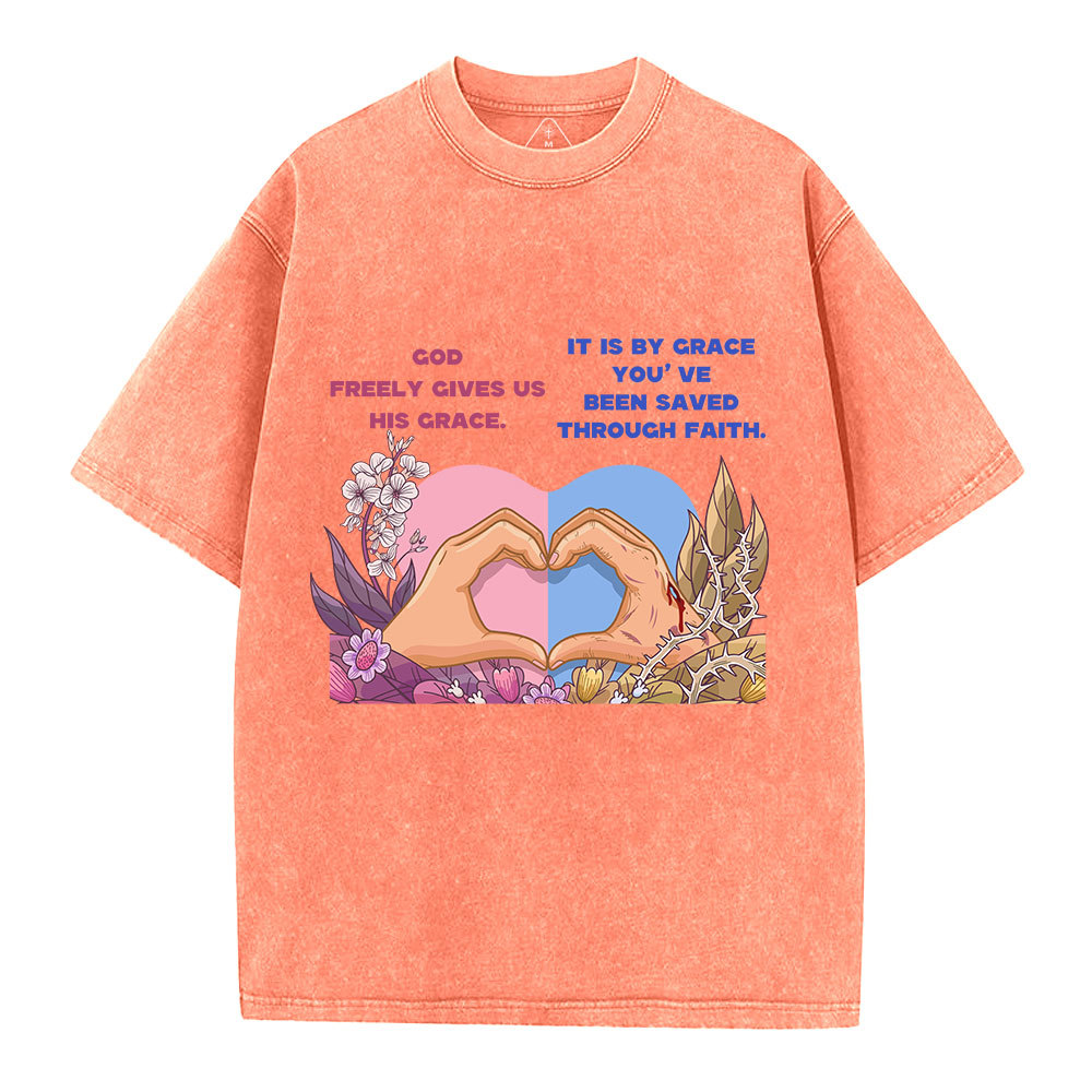 God's Grace  Christian Washed T-Shirt