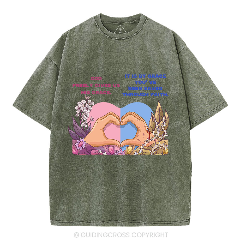 God's Grace  Christian Washed T-Shirt