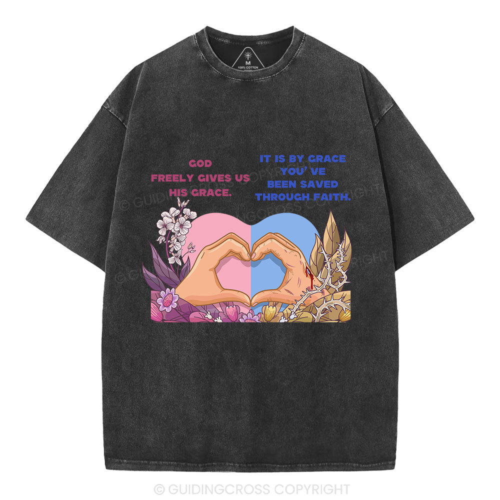 God's Grace  Christian Washed T-Shirt