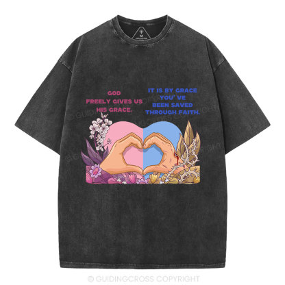 God's Grace  Christian Washed T-Shirt