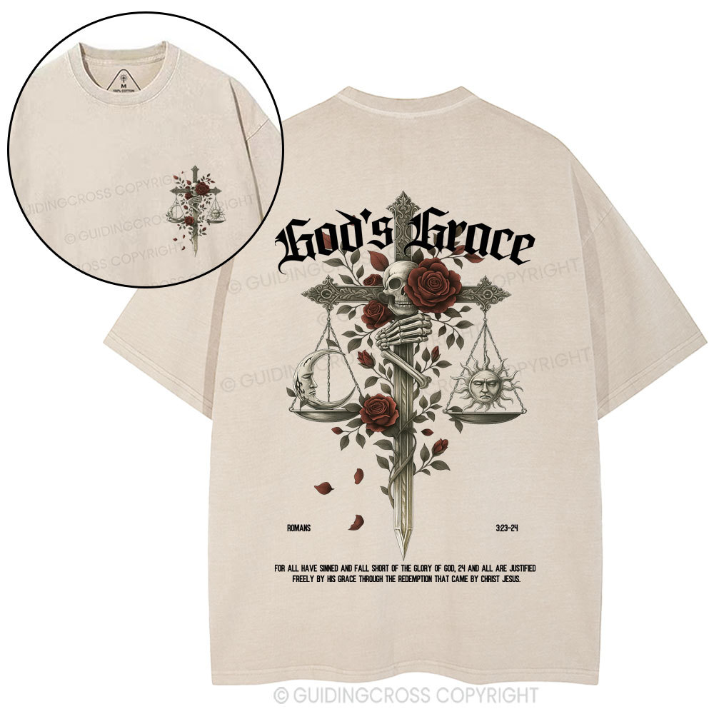 God's Grace  Christian Washed T-Shirt