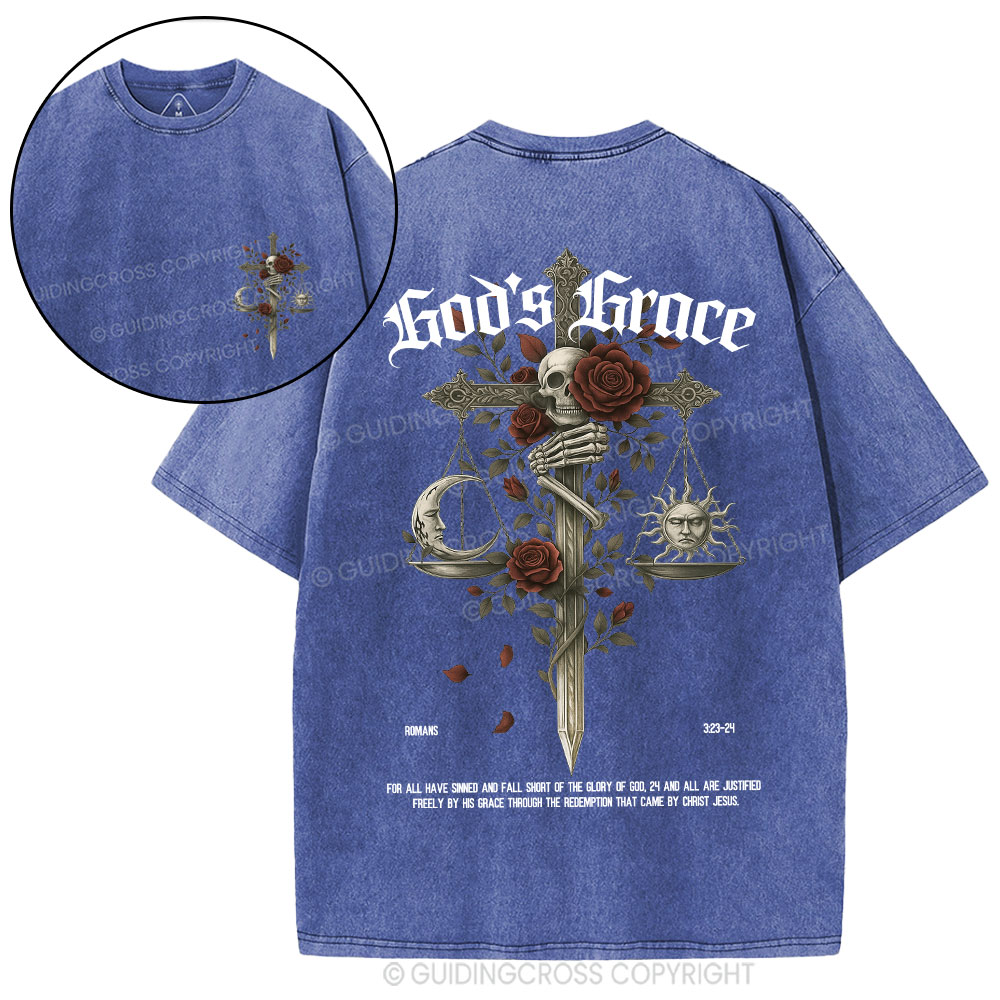 God's Grace  Christian Washed T-Shirt