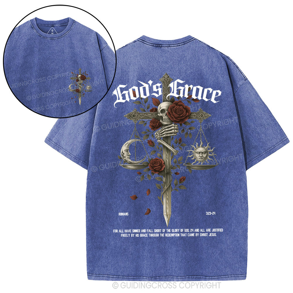 God's Grace  Christian Washed T-Shirt