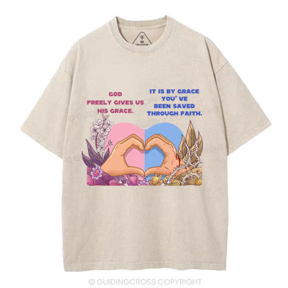 God's Grace  Christian Washed T-Shirt