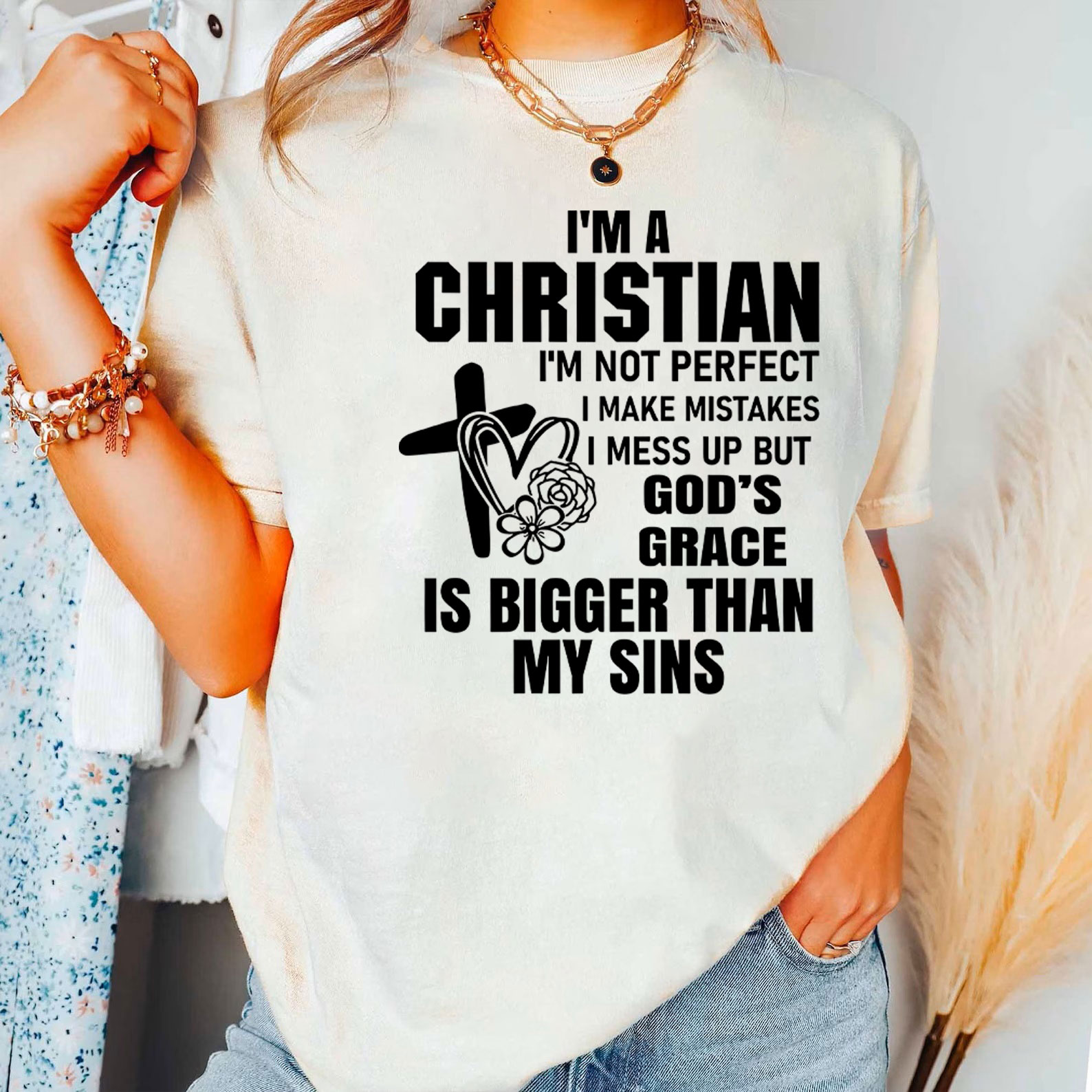 God's Grace Is Bigger Than My Sins Christian T-Shirt