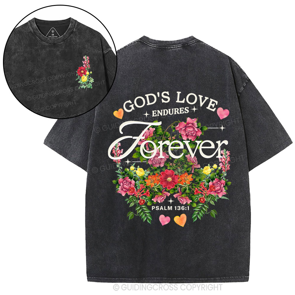 God's Love Endures Christian Washed T-Shirt